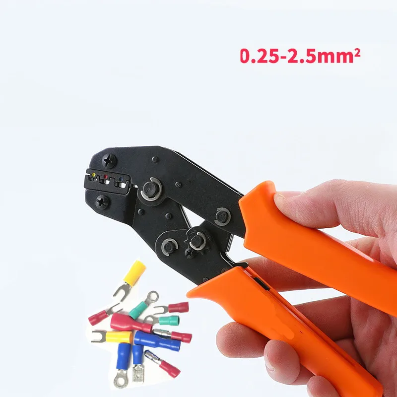 Обжимные плоскогубцы с трещоткой обжимные 0 25 2 5 мм2 AWG22 14|crimp terminal|plier terminalsterminal