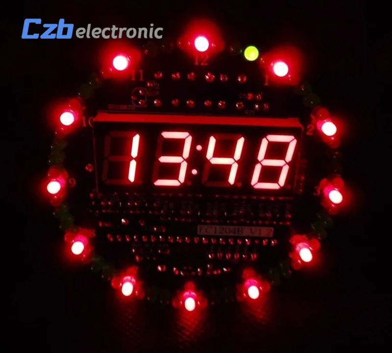 DS1302 вращающийся светодиодный электронные цифровые часы сделай сам комплект 51 SCM