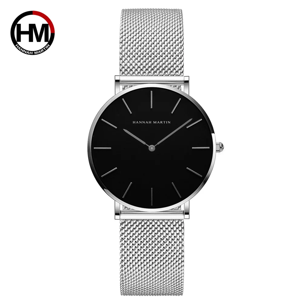 

women watch HM brand Quartz watch for lady casual White dial simple watches fashion Pure color stainless steel strap CH36-W