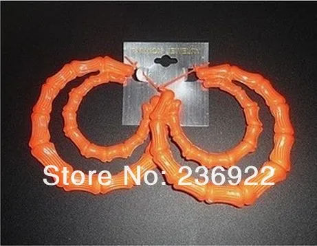ZRM can mix color)20pcs/lot Wholesale Super large double fluorescent bamboo earrings women jewelry brand glamour sales promotion | Украшения