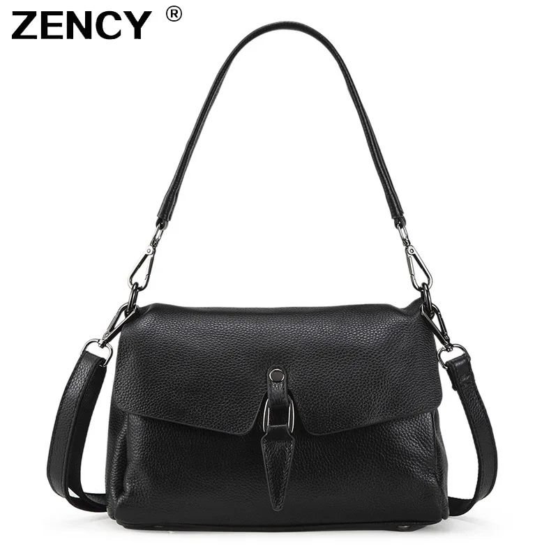 ZENCY натуральная телячья кожа Для женщин через плечо, Сумки С Длинными Ручками женские маленькие сумки из натуральной кожи женская сумка через плечо