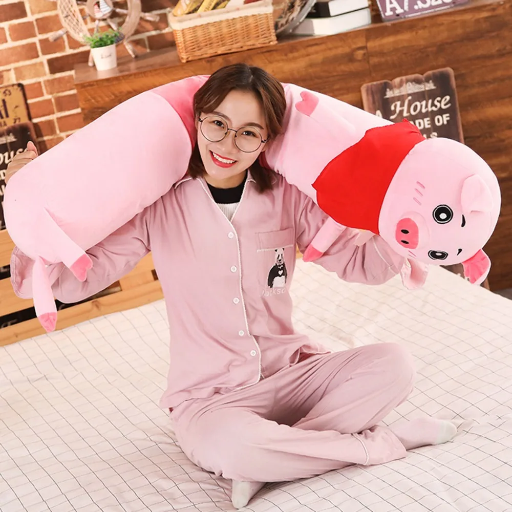 

95cm 140cm New Animals plush Toys Long Stuffed Sleepping Pillow Cushoin Pig/rabbit/panda/bear doll birthday gift For Children