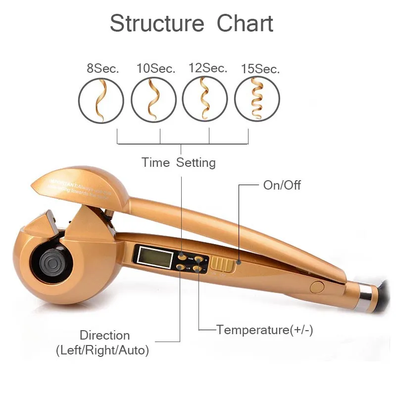 ЖК дисплей Экран Автоматические щипцы для завивки волос уход за волосами детей