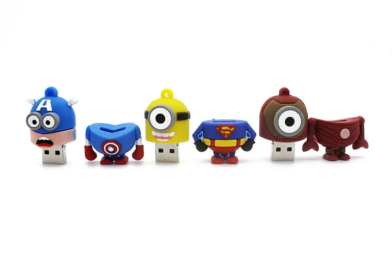 JASTER мультфильм маленький желтый человек Супермен Usb флэш-накопитель 4 ГБ 8 ГБ флэш-накопитель Usb 16 ГБ 32 ГБ Usb 2,0 U диск Memory Stick U