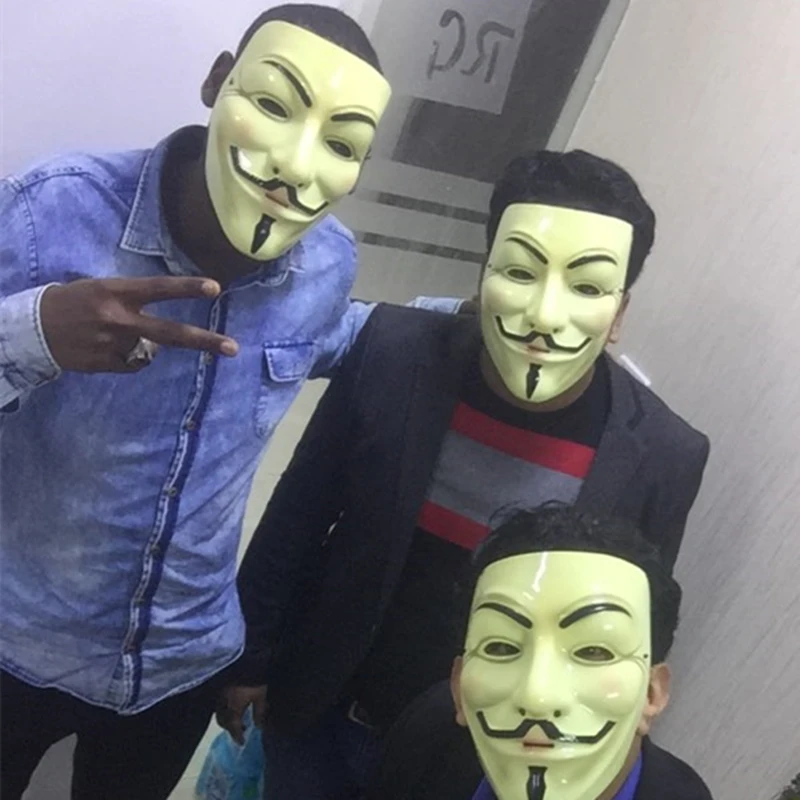 1 шт. вечерние маски V for Vendetta светодиодный светильник анонимные маска Гай Фокс