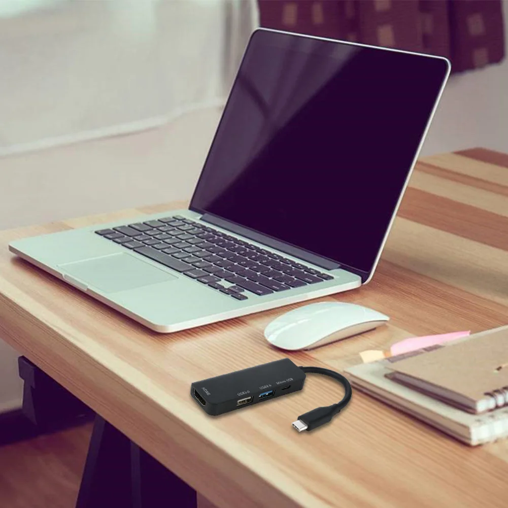 Металлический концентратор USB 3 0 2 адаптер 4 порта Tpye-C для микро игры HDMI черный