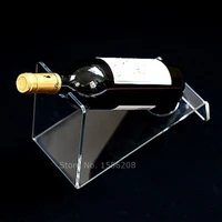 home decoration acrylic display frame plexiglass wine bottle stand holder for 750ml bottle rack basket clear color