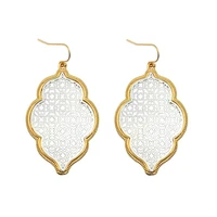 let it be two tone filigree earrings for women 2020 trendy large geometric morocco dangle earrings jewelry wholesale
