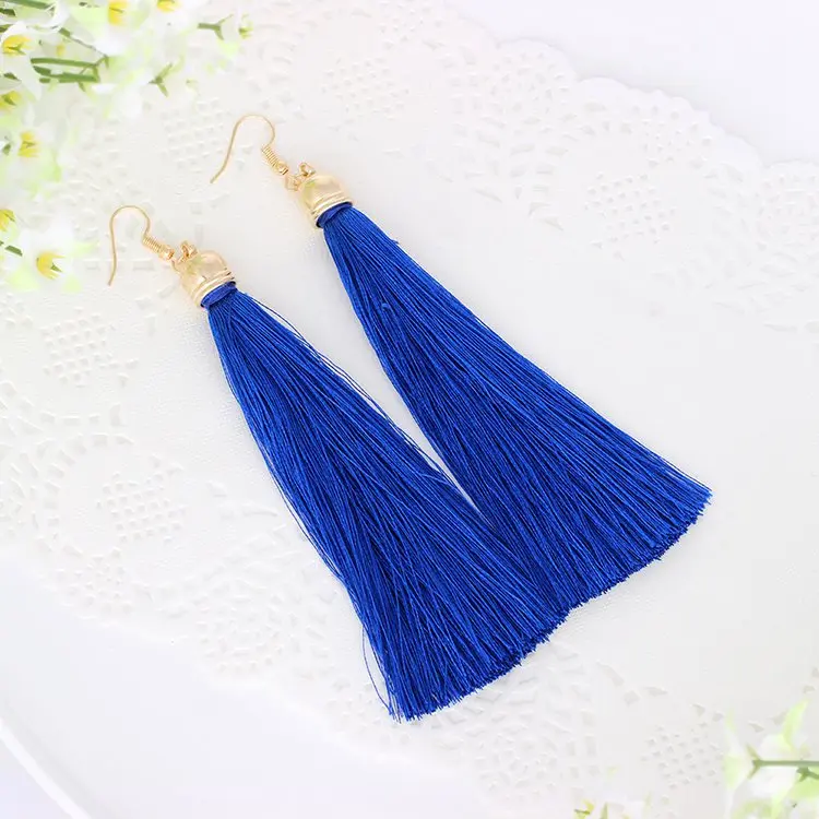 422Blue Minmin Многослойные богемные серьги с бахромой для женщин, женские этнические серьги с бахромой, модные серьги с подвесками, ювелирные изделия MEH1204 - Окраска металла: 422Blue