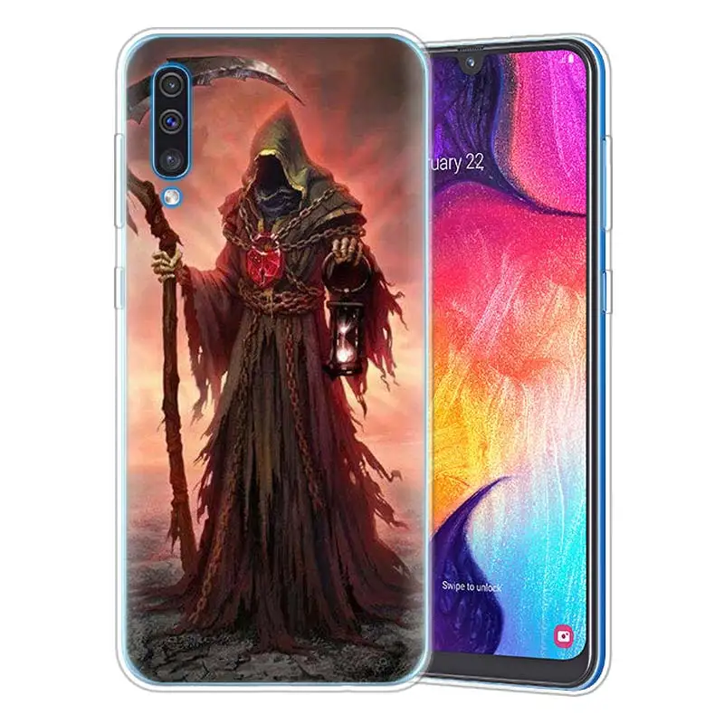 16 Мрачный Жнец "скелетная" тема, чехол для samsung A50 A70 A60 A40 A30 A20 A20e A10 M30 M20 M10 A7 A9 мягкий чехол для телефона из ТПУ с принтом "Coque - Цвет: 16