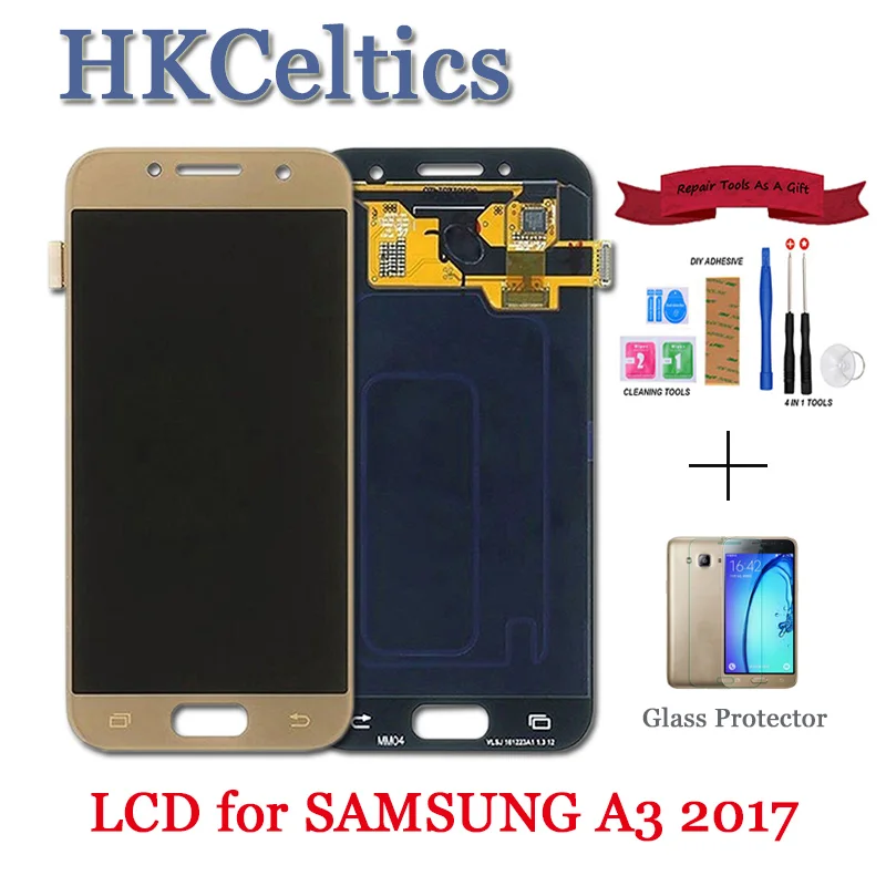 100% протестированный сменный ЖК дисплей 4 7 дюйма для Samsung Galaxy A3 2017 A320 A320F с