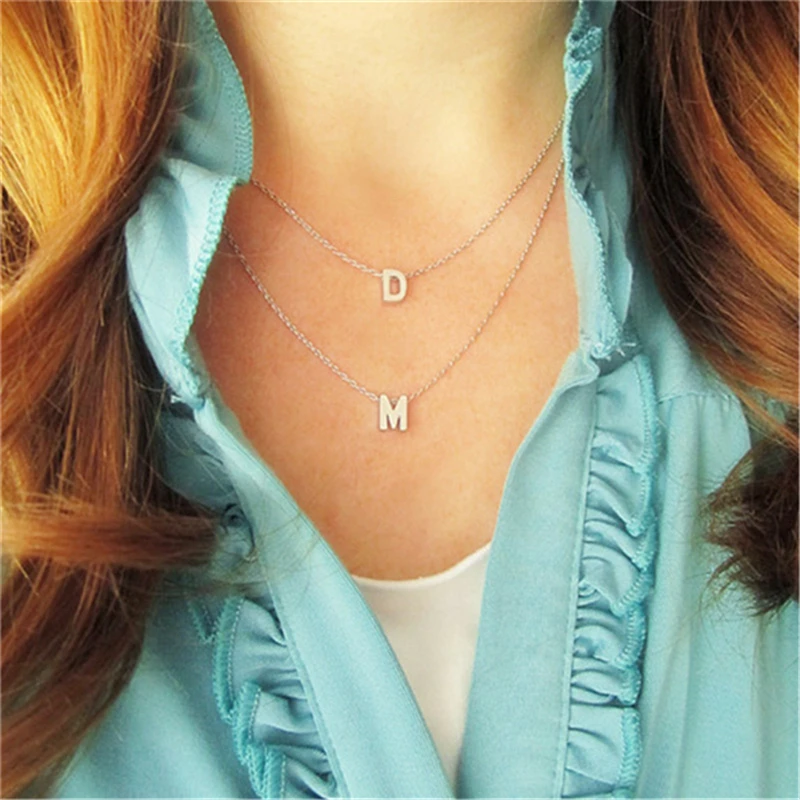 Изящное Двухслойное Оригинальное женское ожерелье с именем ювелирных изделий