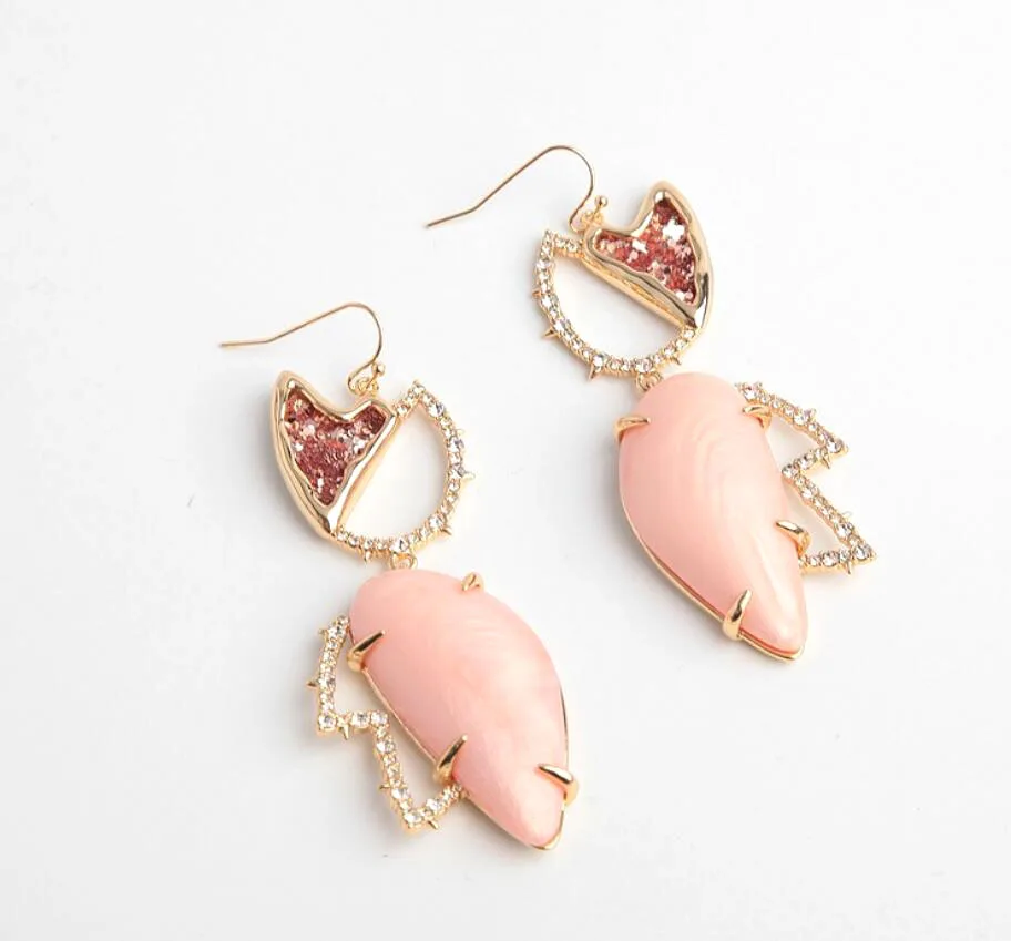 CSxjd New personality fashion Tulip pink gem sequin earrings Women jewelry | Украшения и аксессуары