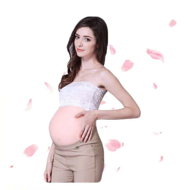 ONEFENG Pregnant Fake Silicone Artificial Belly for Cross Dressing Actor Model Women Jelly Tummy 1500g 4~5 Months