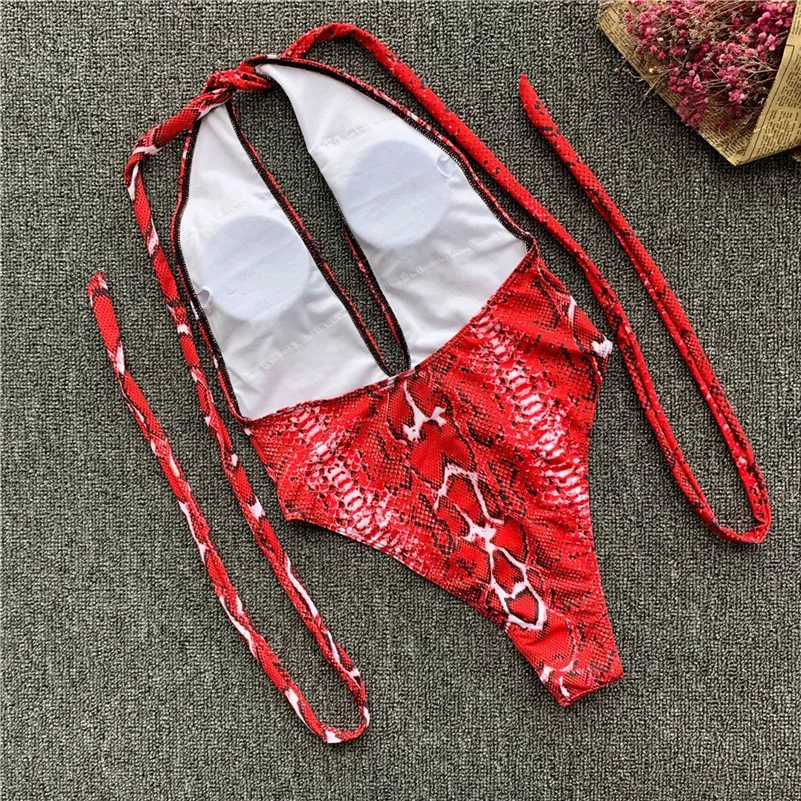 Пикантный женский купальник с подвесным воротником новый летний пляжный Цельный