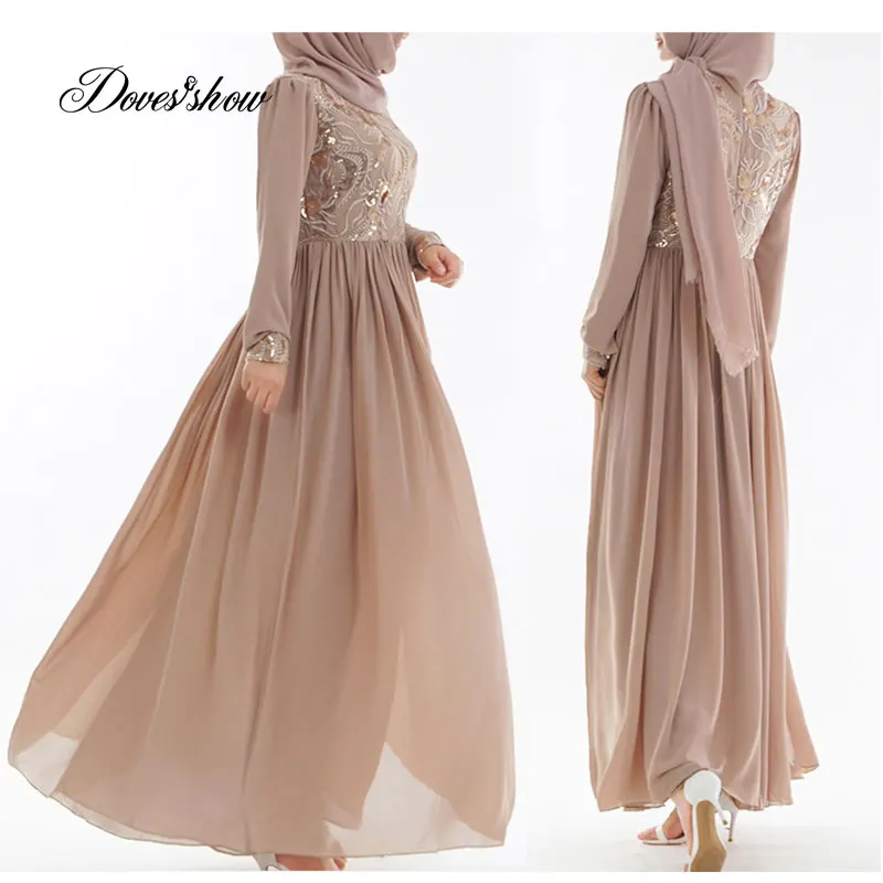 Мусульманское платье с 3D вышивкой и блестками абайя мусульманское женское