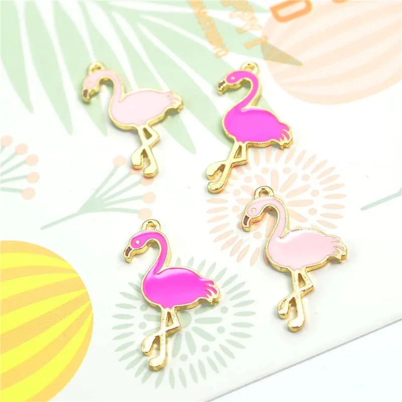 10 шт./лот аксессуары сделай сам в виде милого фламинго для изготовления браслетов