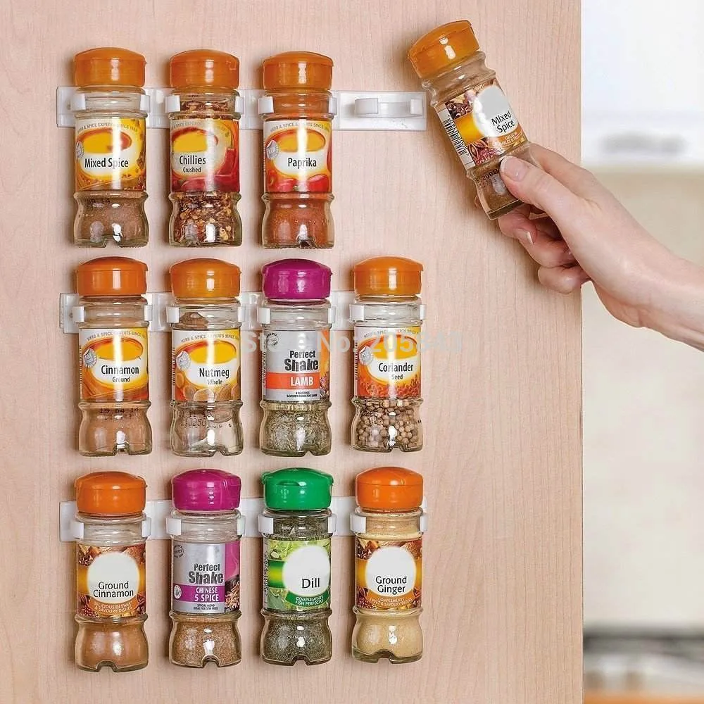 

Spice clips Organizer Rack Spice Rack Storage Wall Rack 12 Cabinet Door Spice Clips Spice Rack Kitchen 3PCS/SET