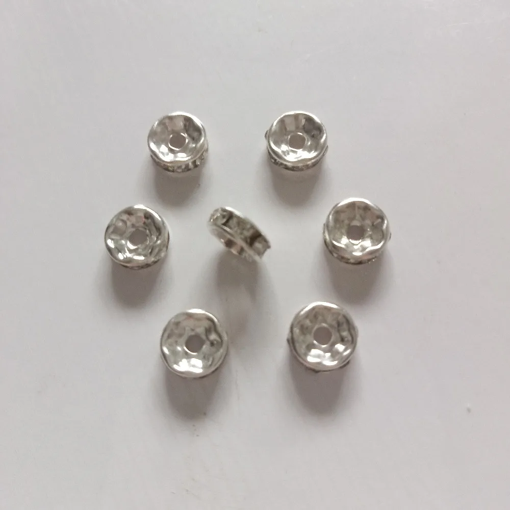 Wholesale 500pcs 6mm/8mm/10mm Rhinestone Spacer Beads Fit Women DIY Jewelry Making Bracelet Necklace Earrings Beaded Material | Украшения и