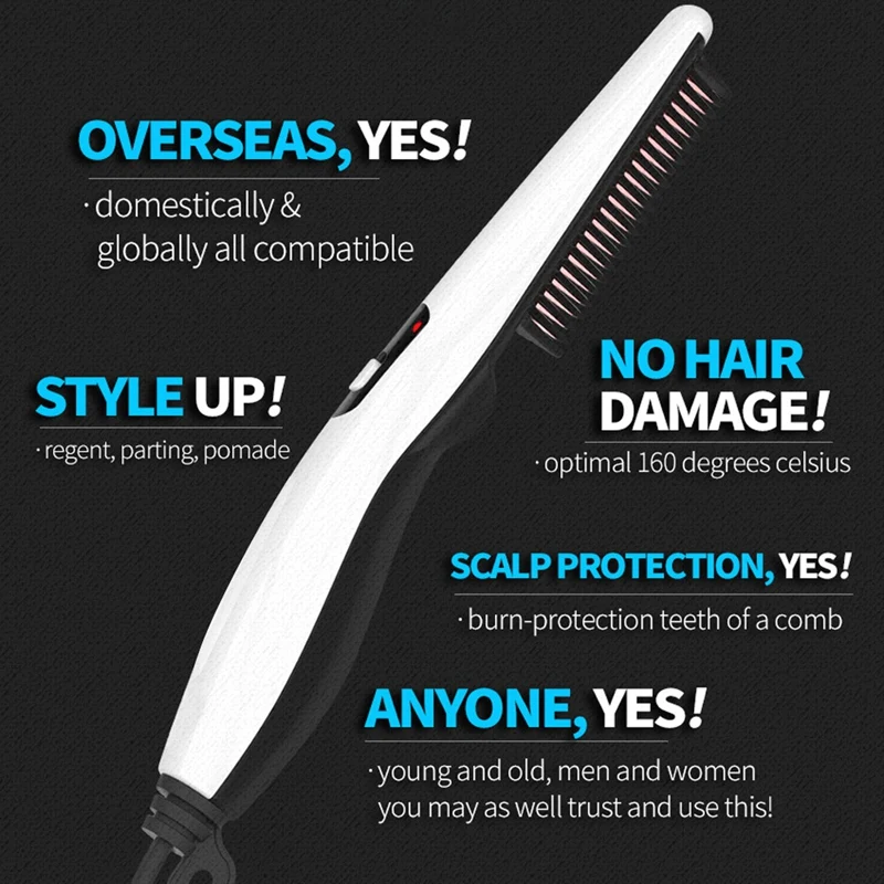 Мужской расчесыватель для выпрямления бороды и увлажнения волос.