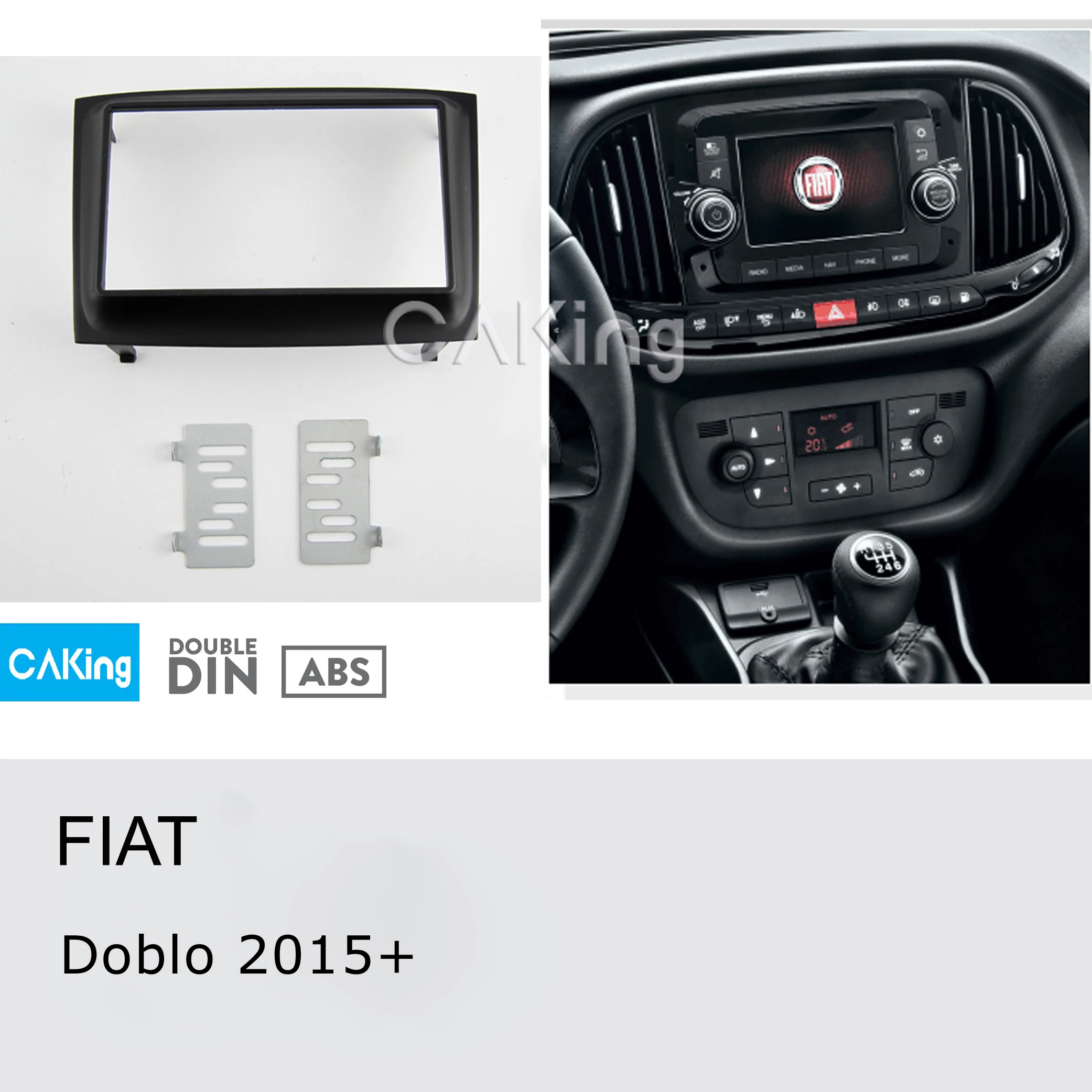 Двойной Din автомобиля фасции Радио панель для FIAT Doblo+ аудио рамка Dash монтажный комплект Facia Лицевая панель крышка рамка