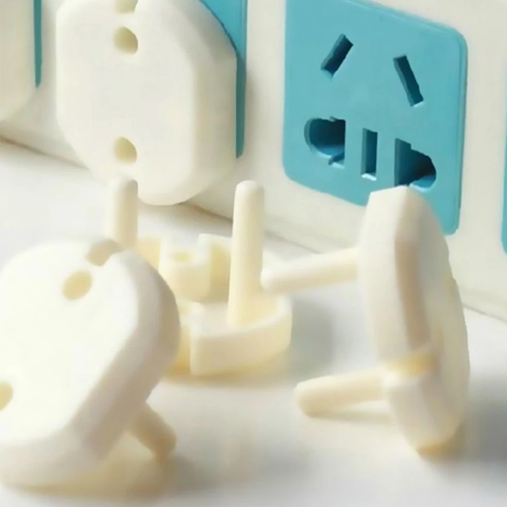 Enchufes el&eacute;ctricos de seguridad para ni&ntilde;os, tapas protectoras de salida el&eacute;ctrica, 2 enchufes de la UE, 2 agujeros, 10 piezas-3