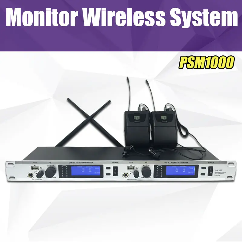 Высокое качество! В ухо монитор система 2 канала бодипак профессиональный