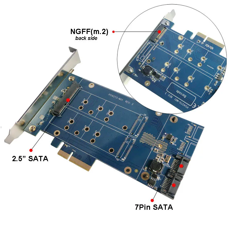 Бесплатная доставка x4 PCIe до 2 5 &quotSATA 3 0 + SATAIII M.2 SSD RAID карта HyperDuo SATA порт