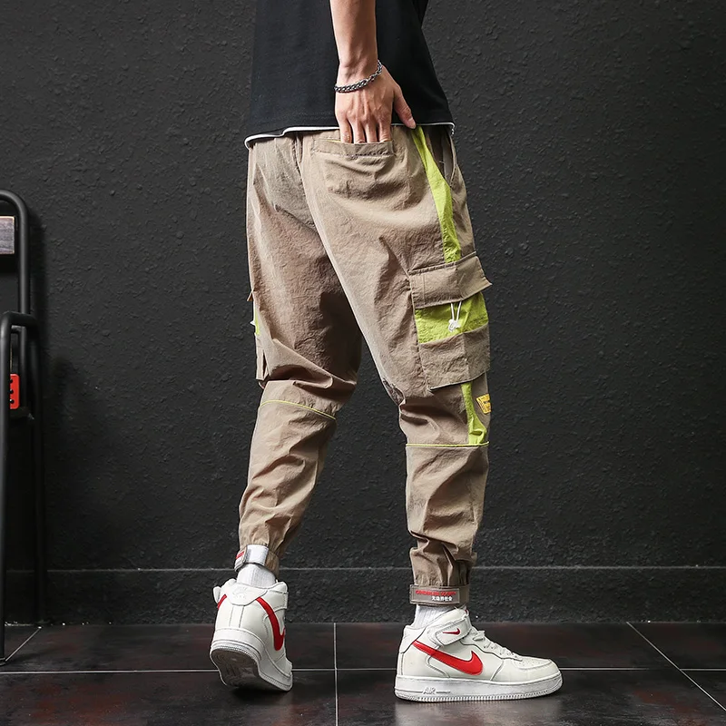 Мужские шаровары с эластичным поясом повседневные брюки в стиле панк хип хоп