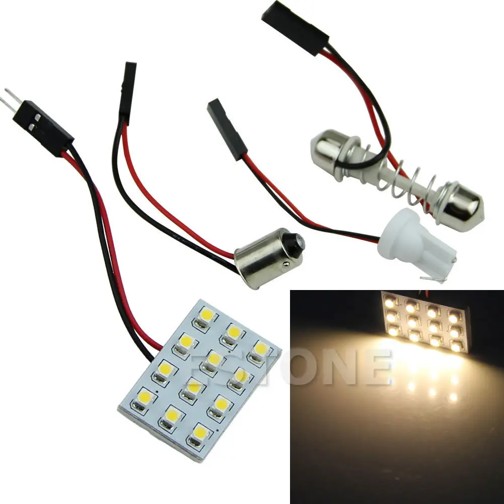 Новый 12 светодиодный 3528 SMD теплый белый светильник для салона автомобиля