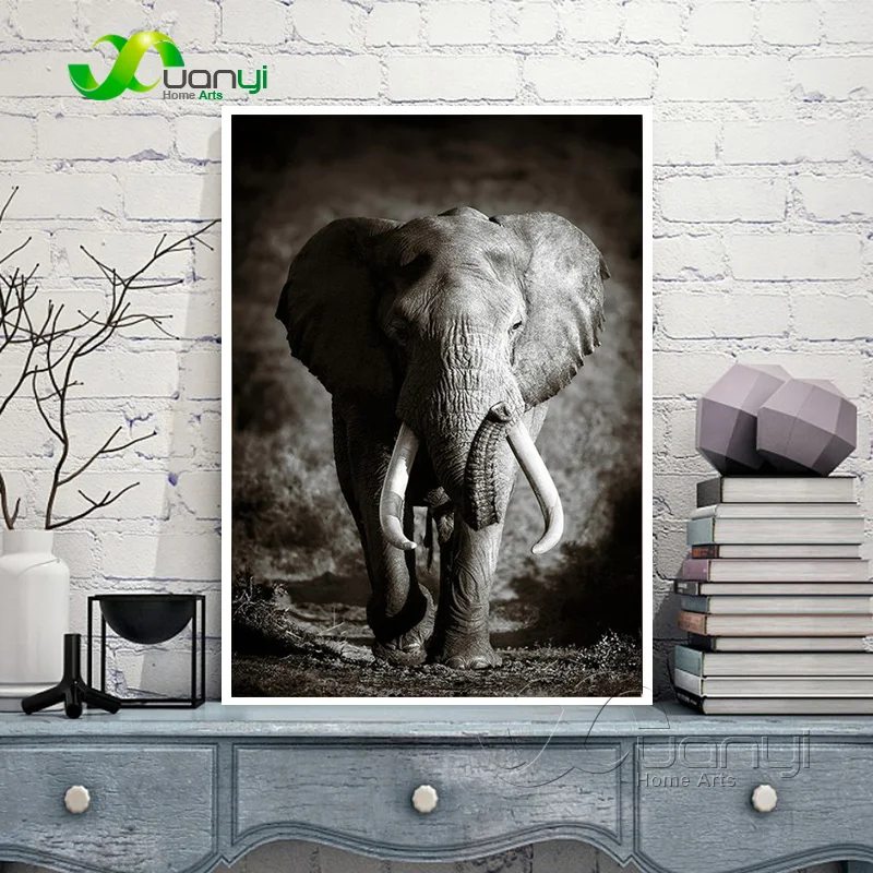 Фото Современные принты слонов холст Масляные картины куадро домашний декор