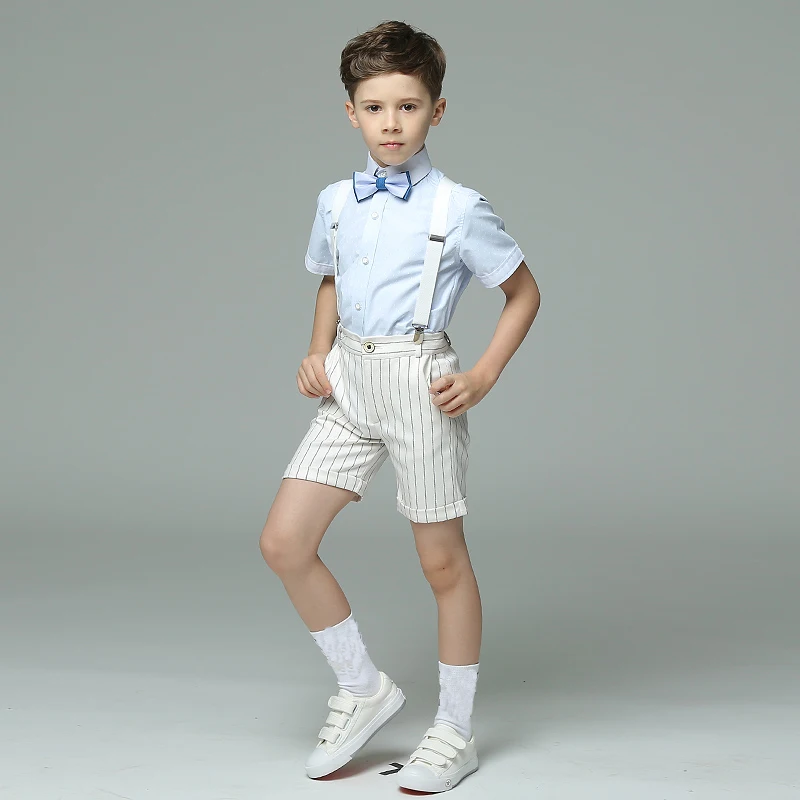 Style A Цветы для мальчиков деловой костюм Свадебные Студенческая сумка платье джентльмен Детская жилетка Штаны с бантом костюмы для церемонии школьная форма - Цвет: Style A