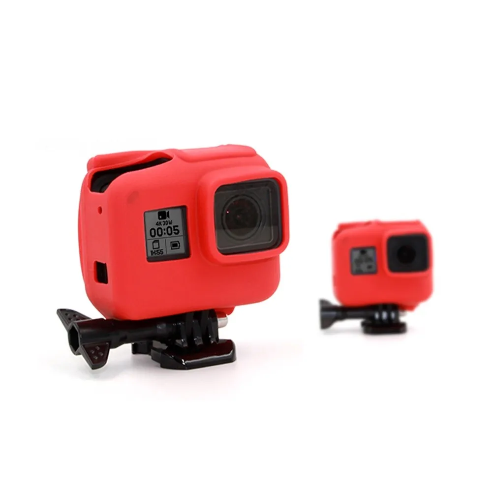 TELESIN Красный Мягкий силиконовый чехол корпус резиновый обложка для GoPro Hero 5 6