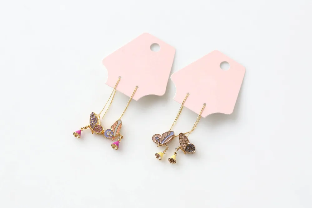 JZTOP кристалл бабочка цветок уха линии цвет стереоскопический Бабочка