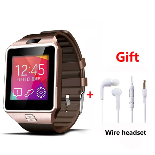 Gold DZ09 Смарт-часы с sim-картой, Bluetooth, телефон, часы, спортивные часы, смарт-браслет, фитнес-трекер, умные часы для Android IOS - Цвет: Gold