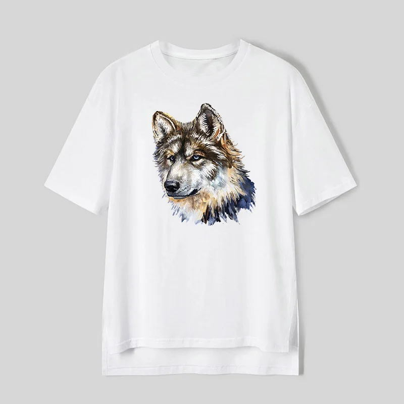 Большие наклейки с волком на одежду красочные дизайнерские нашивки футболке для