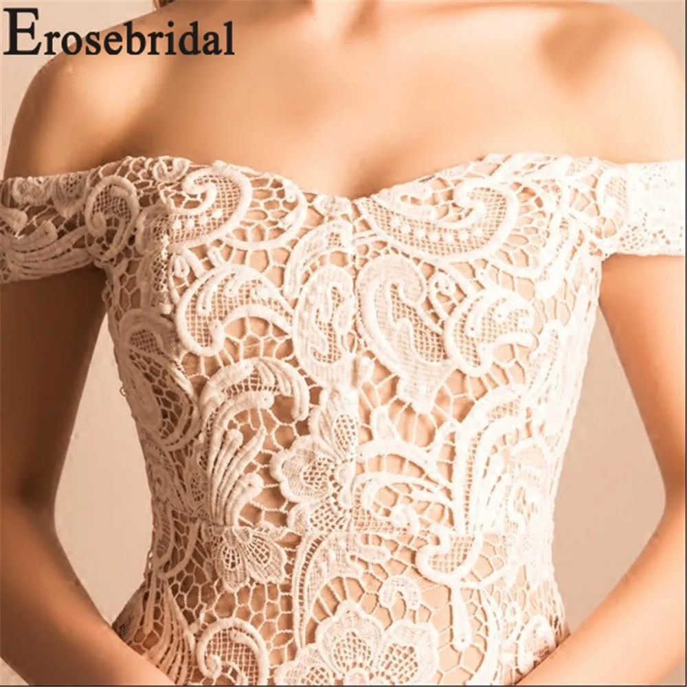 Женское кружевное платье Erosrbridal длиной до колена с молнией на спине 2019|Платья