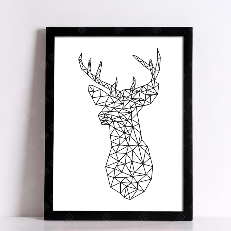 Геометрические Животные на холсте Современная Настенная живопись