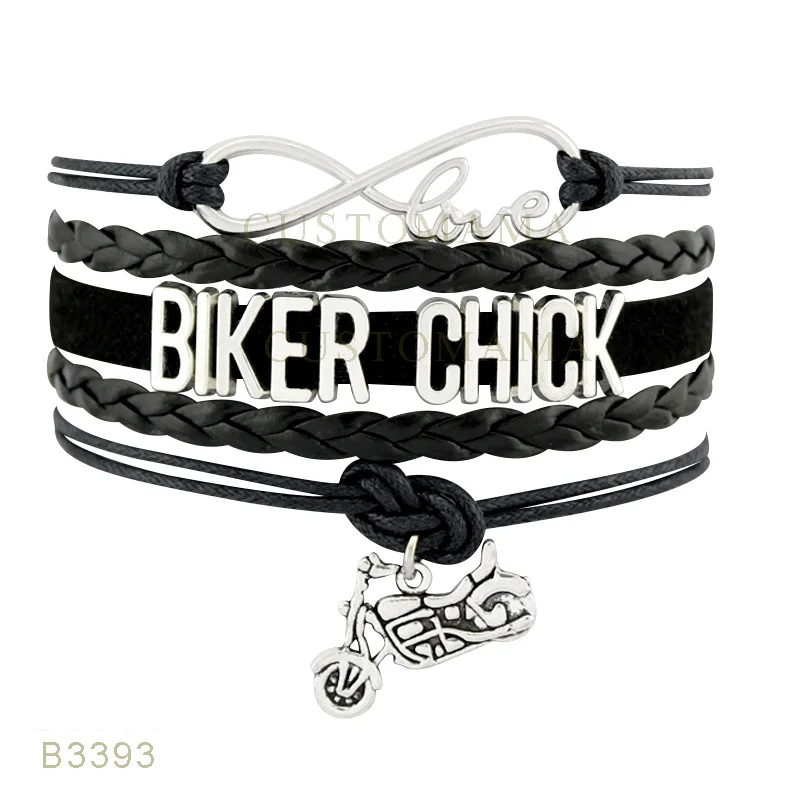 Пользовательские-Инфинити Лав Байкеры Куриных Байкер Мотоциклов Браслет Для