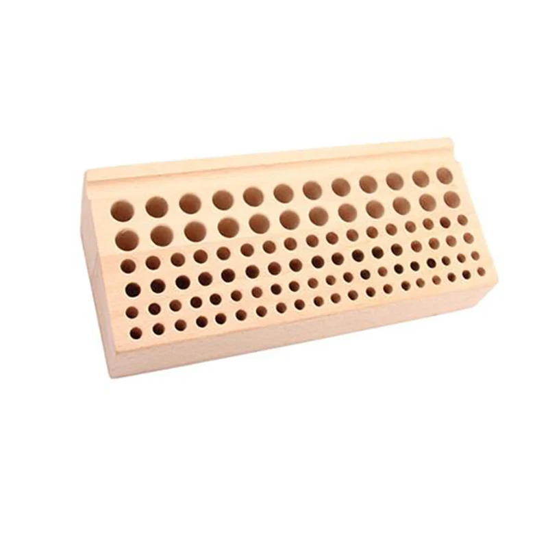 wooden 98 отверстий из соснового дерева Деревянная Кожа набивной рисунок инструмент для хранения многофункциональный кронштейн кожаный держатель инструмента - Цвет: wooden