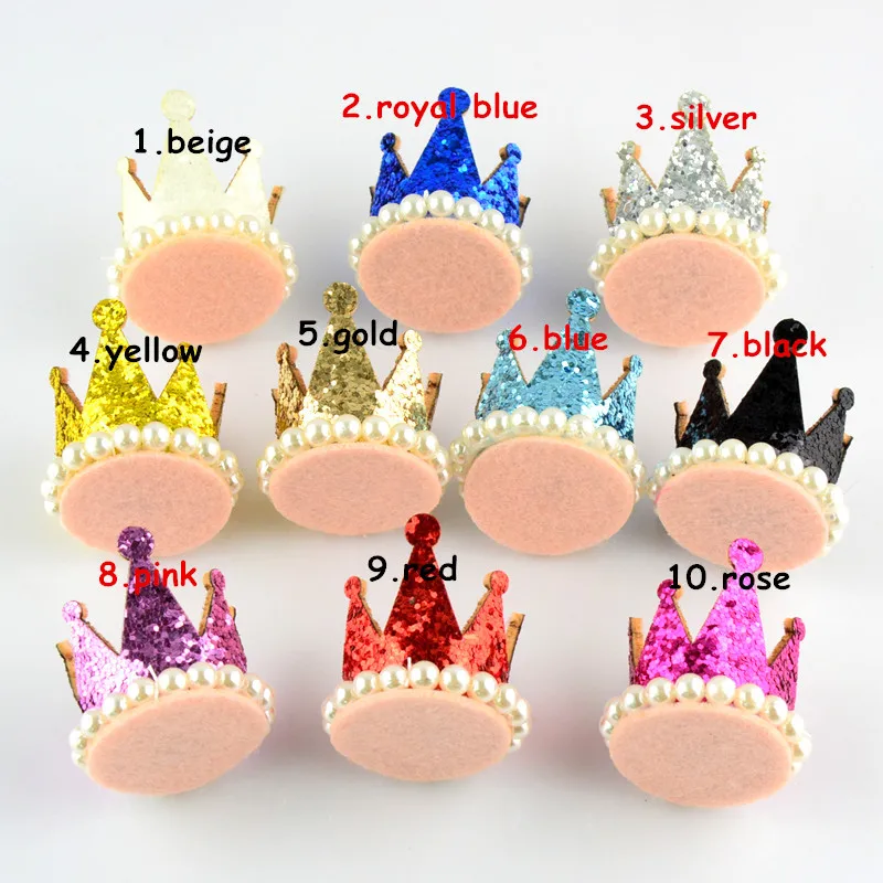 Повязка на голову из фетра с блестками украшенная жемчугом 100 шт./лот 3 5*3 8 см|crown