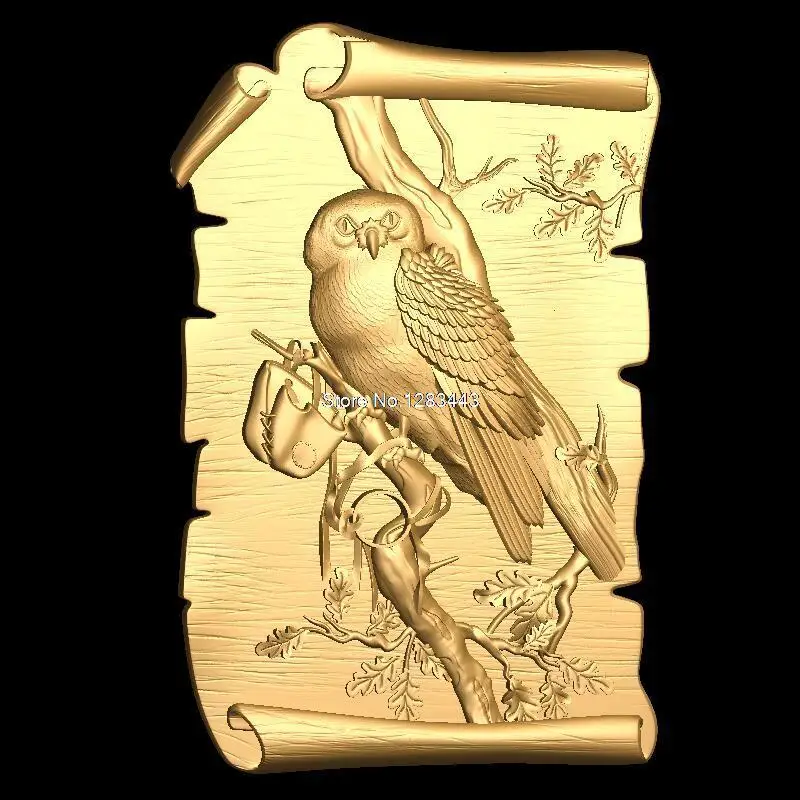 Птица 3D модель STL рельеф для ЧПУ формат мебель птица Декор | Инструменты