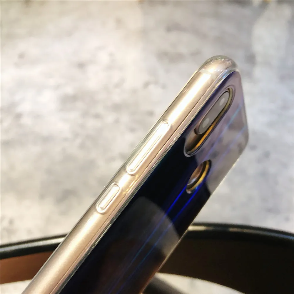 Чехол для Huawei Honor V9 V10 Aurora градиентный цвет сияющий мягкий силиконовый PhoneCase Y5 Y6 Y9