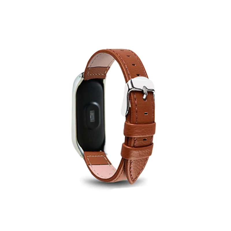 Коричневый Eastar цветной кожаный Смарт-браслет для XiaoMI Band 2 браслет из нержавеющей стали сменные браслеты кожаный ремешок для Mi Band 2 - Цвет ремешка: Коричневый
