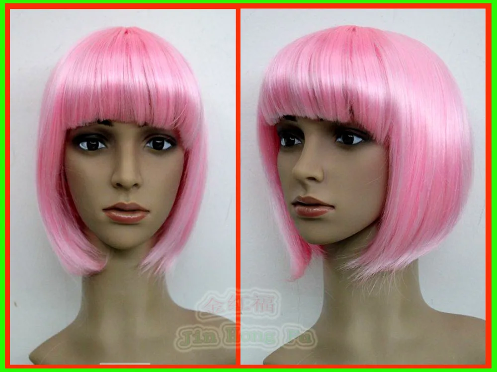 БЕСПЛАТНАЯ доставка&gt&gt&gt Новое! короткий Розовый Прямо Партии Cosplay парик парики