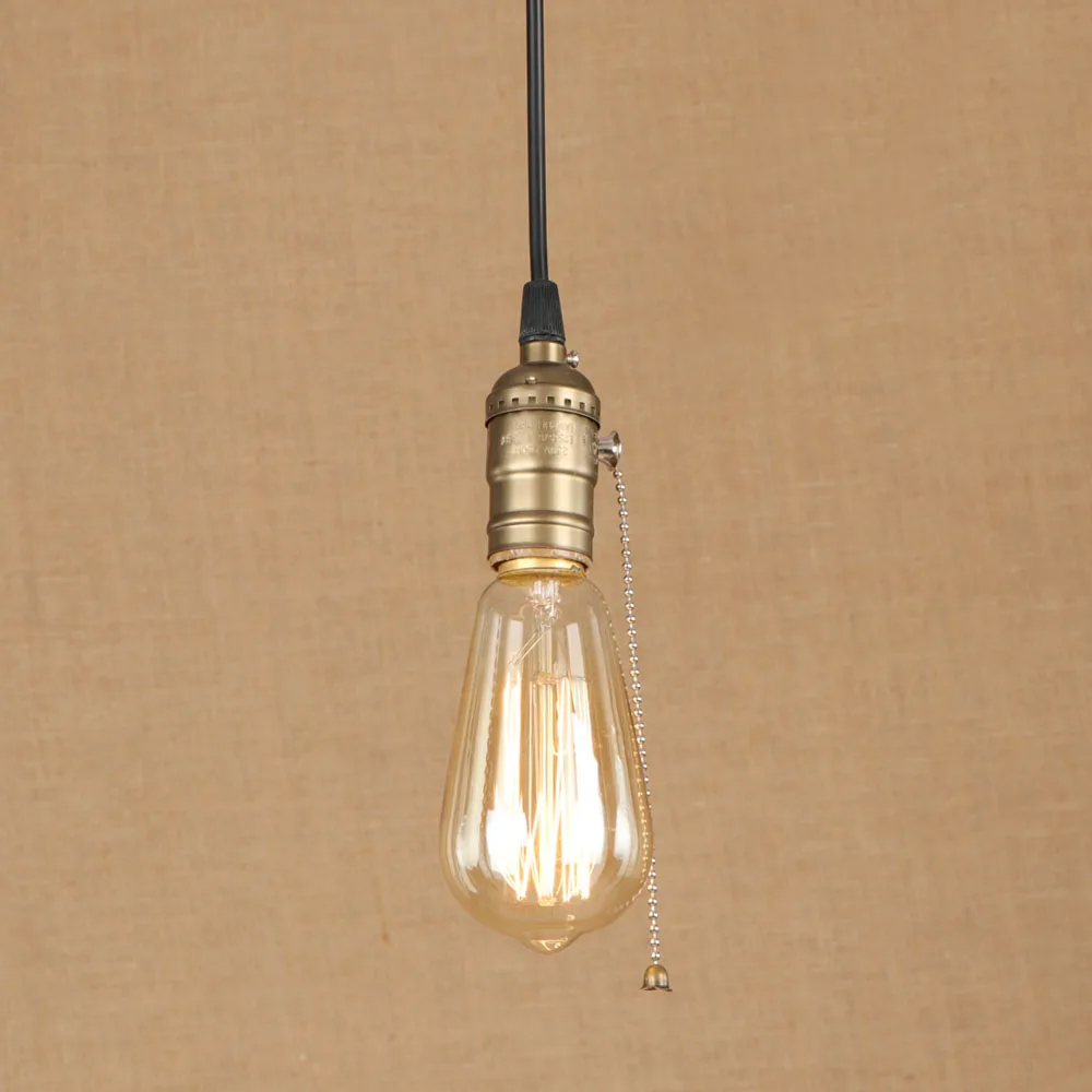 Винтажная железная окрашенная зеленая бронзовая Подвесная лампа E27 220V LED 3 стиля