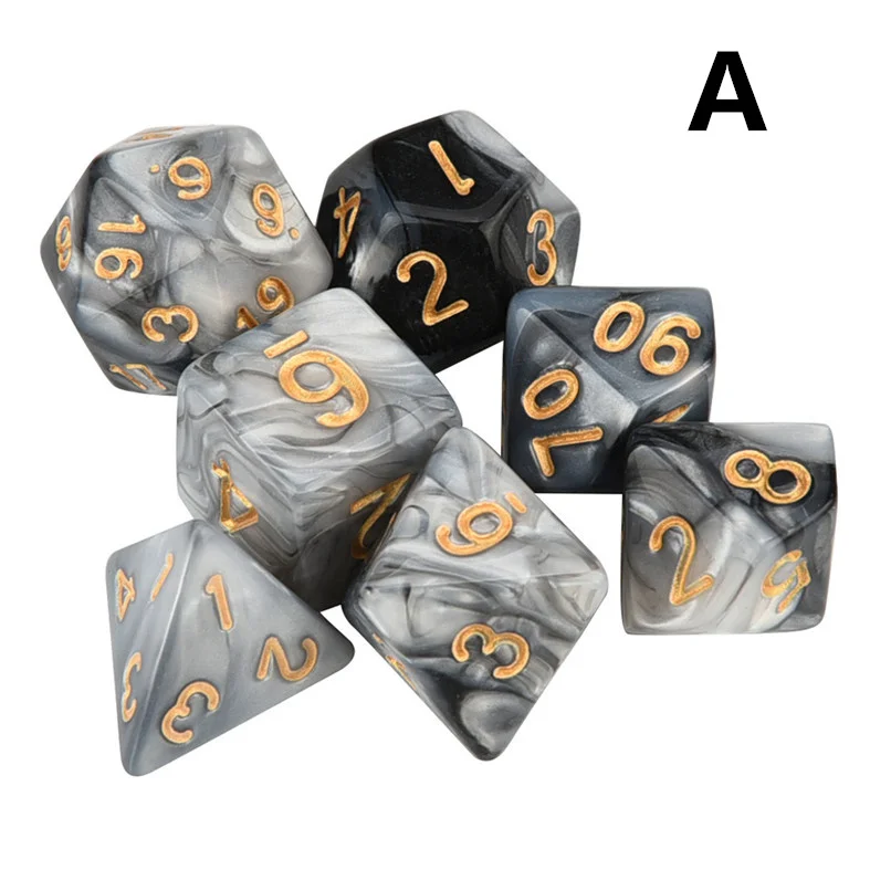 7 шт./компл. игра в кости TRPG игра многогранные D4-D20 мульти-сторонее акриловое кости 11 Цвета#2o23