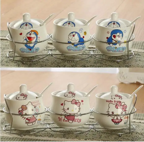 1 Набор мультяшных керамических Дораэмон цветок панда сахарница домашняя кухня