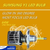 dland own y1 360 degree glowing most focusing 4300k 5500k 6400lm mover car led bulb lamp with samsung h1 h3 h7 h11 9005 9006 h4