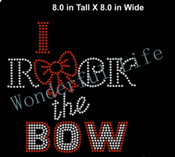 Футболка с металлическим украшением и бантом украшенная стразами|bling transfers|rhinestone